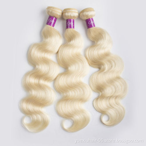 Best Selling 100% Remy Virgin Brazilian Hair Body Wave 613 Blonde Human Ombre Breading Hair Weave With Closure